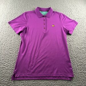 Masters Tech Magnolia Lane Polo Shirt Womens M Purple Short Sleeve Golf Athletic